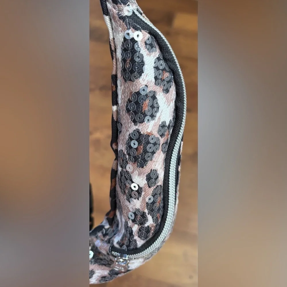 “Live justice” sequin animal print fanny pack